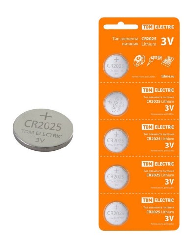 CR2025 Lithium 3V BP-5 TDM (SQ1702-0028). Элемент питания. TDM ЕLECTRIC в Грозном