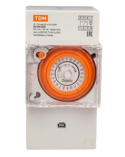 АР-30мин/24ч-16А-DIN (3 модуля) TDM (SQ1503-0006). Аналоговое суточное реле. TDM ЕLECTRIC в Грозном