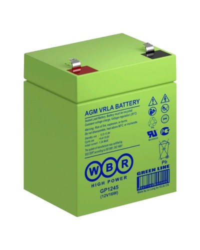 WBR GP1245 (12V16W). Аккумулятор герметичный свинцово-кислотный. WBR в Грозном