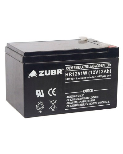 ZUBR HR 1251W (12V, 12Ah). Аккумулятор герметичный свинцово-кислотный. ZUBR в Грозном