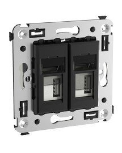 Розетка USB в стену Avanti черный квадрат (4402543). Розетка USB. ДКС в Грозном