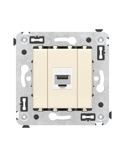 Розетка RJ-45 в стену, кат.5E, Avanti, одинарная, ванильная дымка (4405663). Розетка компьютерная. ДКС в Грозном