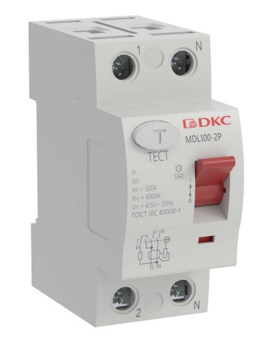 YON MAX MDL100 ВДТ, 2P, 10mA, 16A, АС (MDL100-2P1-16-AC). Автоматический выключатель дифференциальный (УЗО). ДКС в Грозном