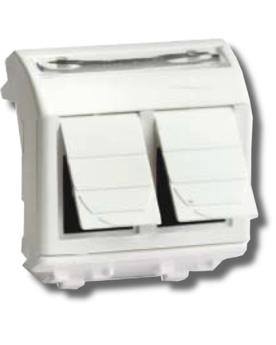 Розетка RJ-45 Brava 2 модуля белая (76656B): Розетка компьютерная с двумя разъёмами в Грозном