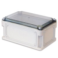 Корпус RAM box 600х300х146, высота крышки 21 мм, IP67 (563211). Корпус с фланцами и прозрачной крышкой, без монтажной платы. ДКС