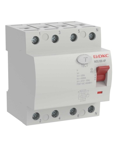 YON MAX MDL100 ВДТ, 4P, 30mA, 63A, АС (MDL100-4P2-63-AC). Автоматический выключатель дифференциальный (УЗО). ДКС в Грозном
