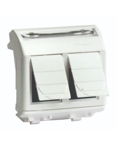 Розетка RJ-45 Brava 2 модуля слоновая кость (75459S): Розетка компьютерная с двумя разъёмами в Грозном