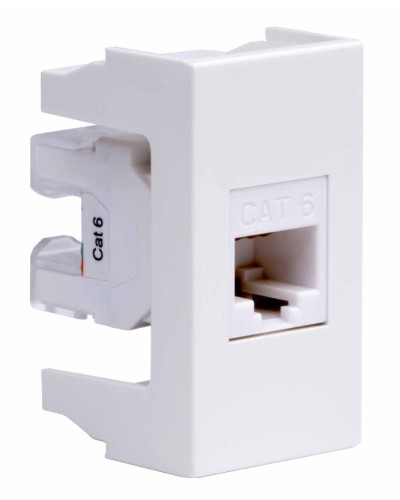Розетка RJ-45 Viva 1 модуль кат.6A белая (45058). Розетка компьютерная экранированная с одним разъёмом. ДКС в Грозном