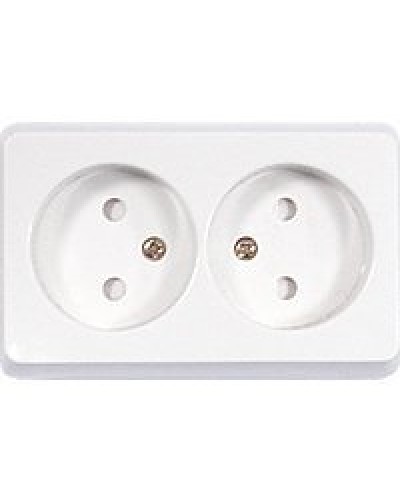 Розетка двойная открытой установки без з/к, бежевый, LK Standard (813601). Розетка без заземляющих контактов с защитными шторками. Экопласт в Грозном