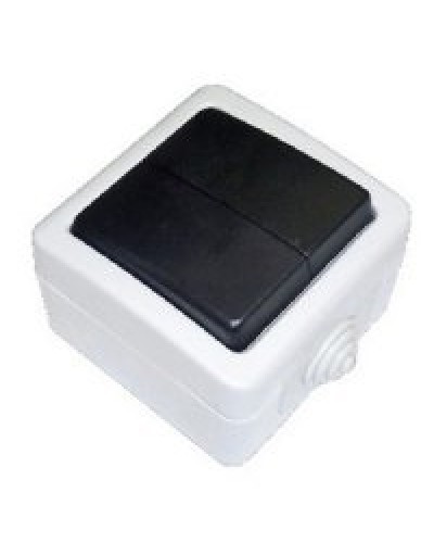 Переключатель двухклавишный 2-полюсный с 2 мест EF602SA, серый, LK Aqua (80006). Переключатель. Экопласт в Грозном