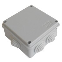 Коробка JBS100 100х100х55, 6 вых., 3P (0,15…4мм²) серая (43107HF-GR). Коробка монтажная, огнестойкая, без галогена. Экопласт