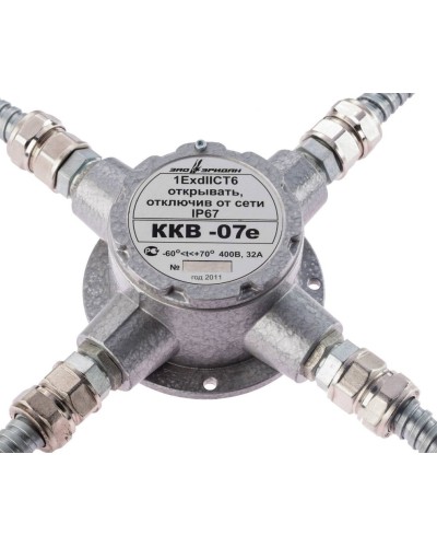 ККВ-07е-Ех-А-Р1-К-БК1, ШТ1/2+ШТ1/2+ШТ1/2+ШТ1/2. Коробка коммутационная взрывозащищенная крестообразная. Эридан в Грозном