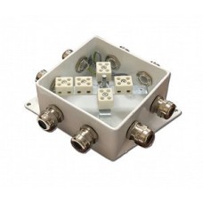 КМ-О (10к*10,0)-IP66-120х120, три ввода: Коробка монтажная огнестойкая