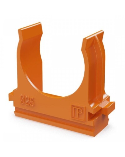 Крепёж-клипса для труб АБС-пластик оранжевая D25 (100 шт) (PR13.0065). Крепление для труб ПВХ. Промрукав в Грозном