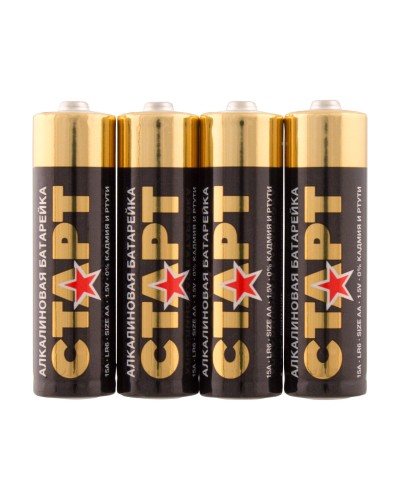 СТАРТ LR6-SH4-BOX (1,5 В, AA, LR6), упак. 4 шт.. Алкалиновые батарейки. СТАРТ в Грозном